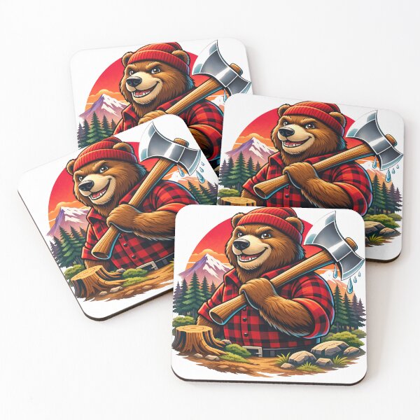 Item preview, Lumberjack Bear – Funny Woodland Logger Retro Sunset Design designed and sold by hiperdinotees.