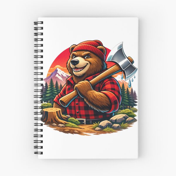 Item preview, Lumberjack Bear – Funny Woodland Logger Retro Sunset Design designed and sold by hiperdinotees.