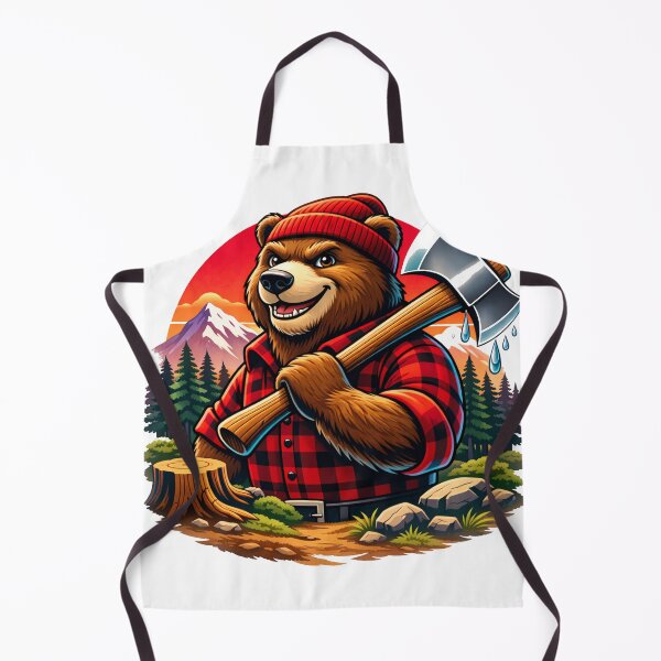 Item preview, Lumberjack Bear – Funny Woodland Logger Retro Sunset Design designed and sold by hiperdinotees.