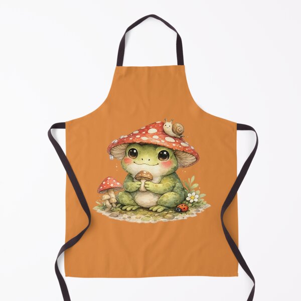 Item preview, Cute Frog with Mushroom Hat – Cottagecore Watercolor Frog Illustration designed and sold by Nusha Creations.