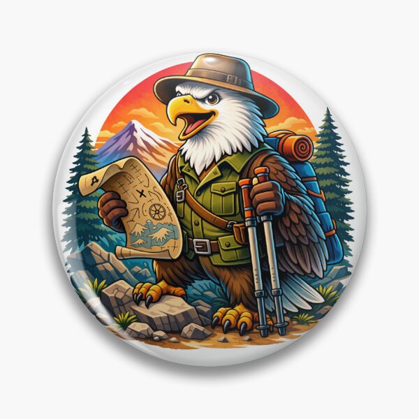 Item preview, Explorer Eagle – Adventure Hiking Wildlife Retro Sunset Design designed and sold by hiperdinotees.