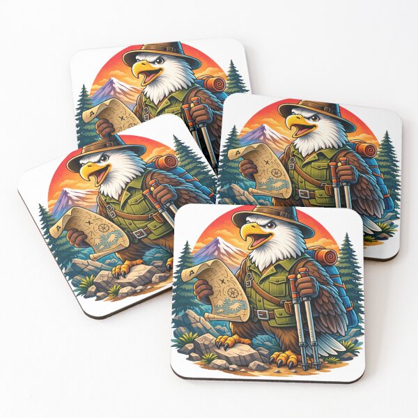 Item preview, Explorer Eagle – Adventure Hiking Wildlife Retro Sunset Design designed and sold by hiperdinotees.