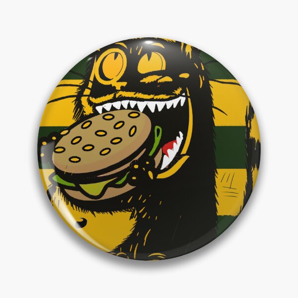 Item preview, cat eating burger yellowstripe designed and sold by delyo.