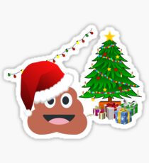 Christmas Poop Emoji Stickers | Redbubble