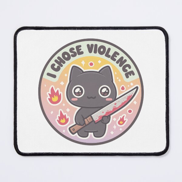 Item preview, Cute Murderous Black Cat With Knife – I Choose Violence Funny Cat designed and sold by Region.