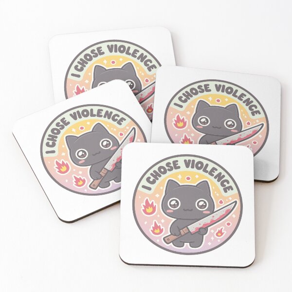 Item preview, Cute Murderous Black Cat With Knife – I Choose Violence Funny Cat designed and sold by Region.