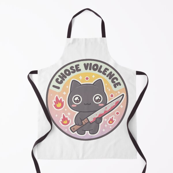 Item preview, Cute Murderous Black Cat With Knife – I Choose Violence Funny Cat designed and sold by Region.
