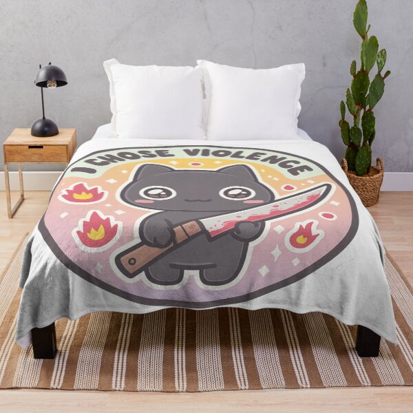 Item preview, Cute Murderous Black Cat With Knife – I Choose Violence Funny Cat designed and sold by Region.