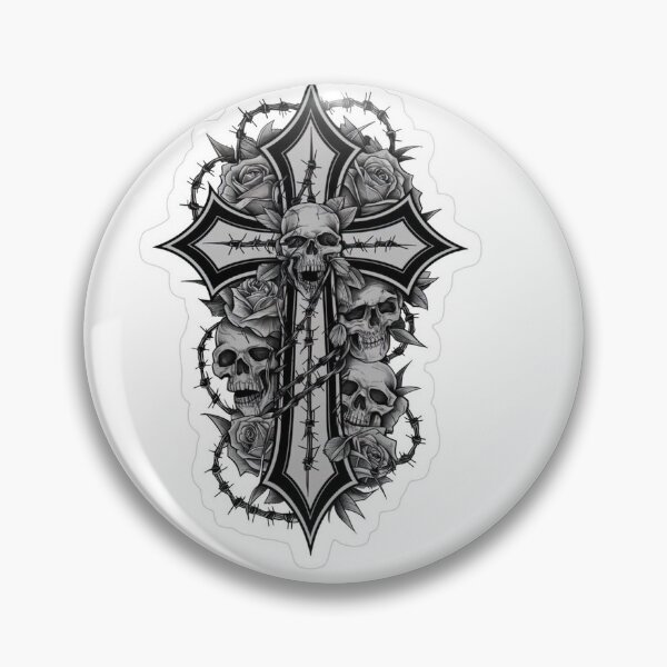 Item preview, Gothic Cross with Skulls and Roses designed and sold by D3's shop.