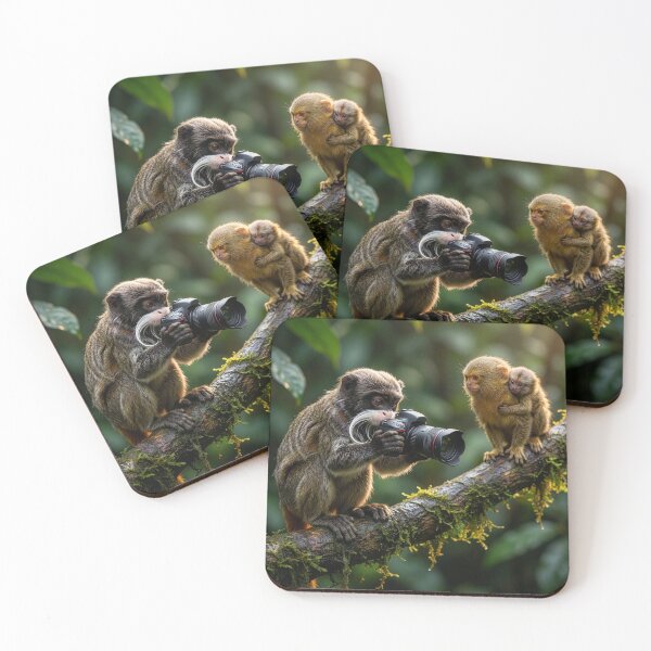 Item preview, Emperor Tamarin Sets Up Photoshoot with Pygmy Marmosets designed and sold by Tridentulus.