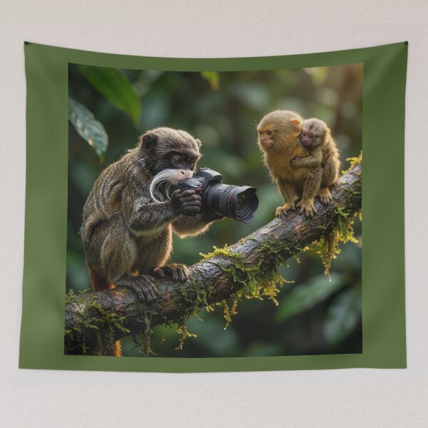 Item preview, Emperor Tamarin Sets Up Photoshoot with Pygmy Marmosets designed and sold by Tridentulus.