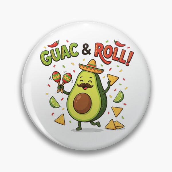 Item preview, Guac And Roll - Funny Avocado Fiesta Music Pun designed and sold by KERK Art and Design.
