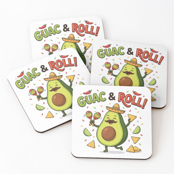 Item preview, Guac And Roll - Funny Avocado Fiesta Music Pun designed and sold by KERK Art and Design.