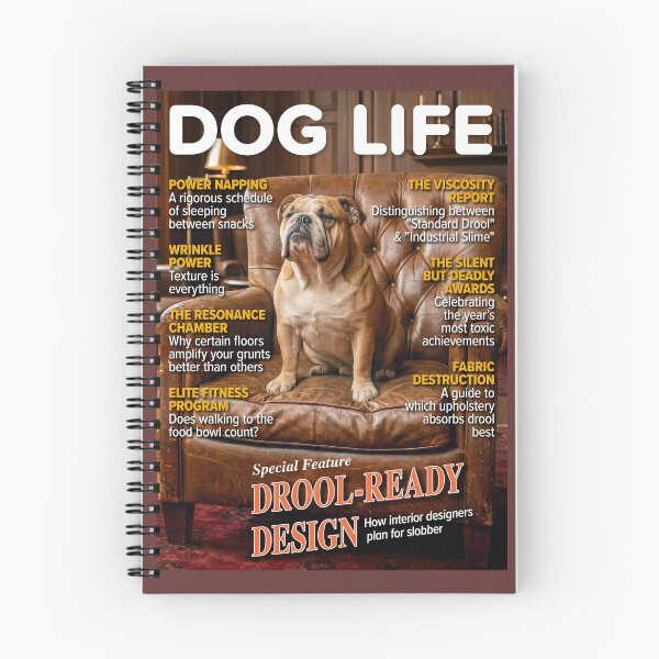 Item preview, DOG LIFE Magazine Cover – Bulldog Drool-Ready Design Parody designed and sold by FrancophileFun.