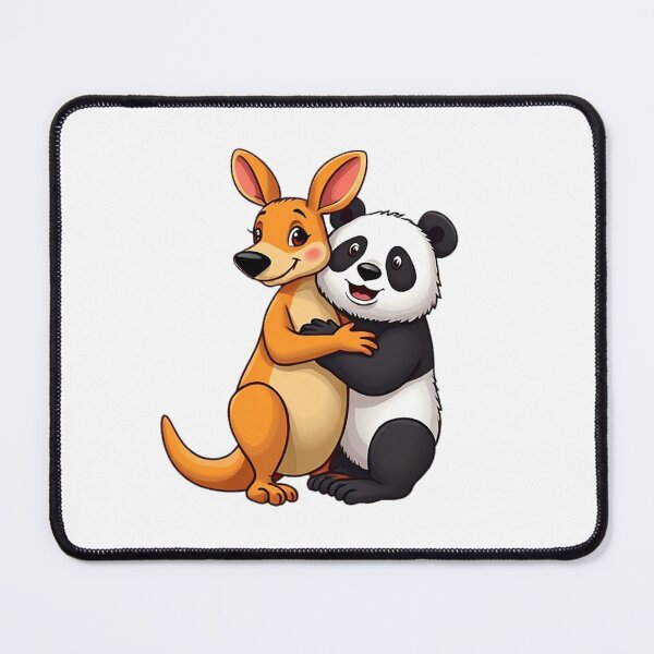 Item preview, Cute Cartoon Animals Hugging – Kangaroo and Polar Bear Friendship designed and sold by TubulGraphics.
