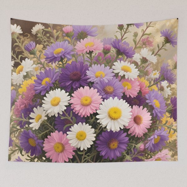 Item preview, Aster Flower Bouquet Watercolor | September Birth Flower Floral Art designed and sold by Debbie Schulte.