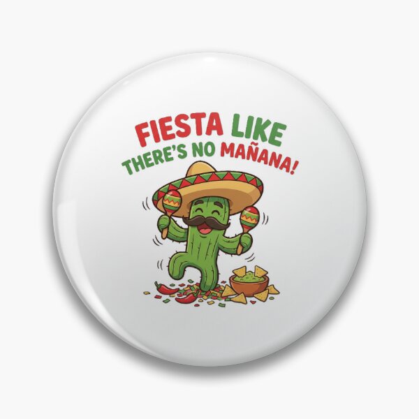Item preview, Funny Fiesta Like There's No Mañana - Dancing Cactus Cinco de Mayo designed and sold by KERK Art and Design.
