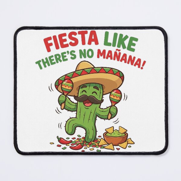 Item preview, Funny Fiesta Like There's No Mañana - Dancing Cactus Cinco de Mayo designed and sold by KERK Art and Design.