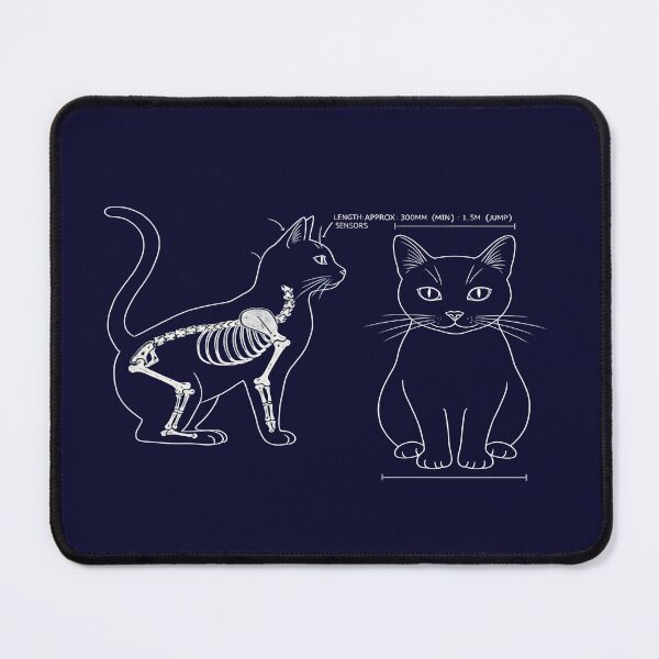 Item preview, Cat Anatomy Blueprint - Funny Feline Technical Schematic designed and sold by Dakson Design - Fantasy Art.