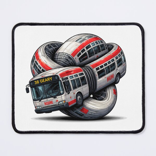Item preview, Muni Bus Knot – Surreal San Francisco Transit Art designed and sold by PIXEL POP DESIGNS - Beyond the Norm!.
