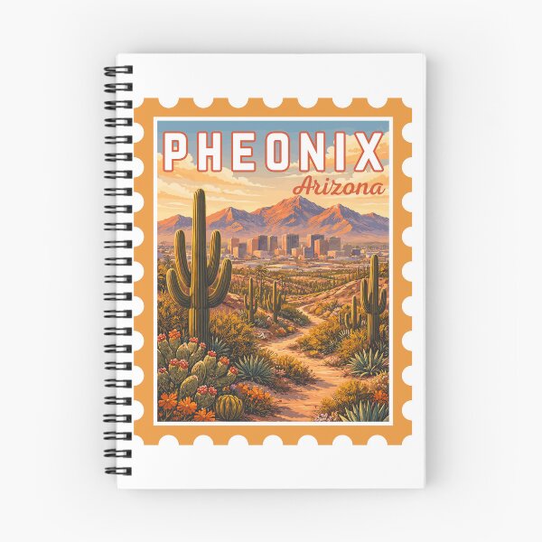 Item preview, Phoenix in Arizona, USA, Vintage Travel Stamp Illustration designed and sold by MaateoDesign.