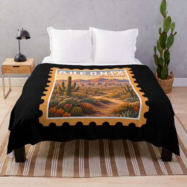 Item preview, Phoenix in Arizona, USA, Vintage Travel Stamp Illustration designed and sold by MaateoDesign.