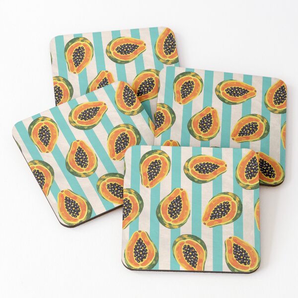 Item preview,  Retro Papaya Pattern – Tropical Fruit Striped Summer Aesthetic - Saltwater designed and sold by Brianaidesigns.