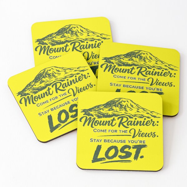 Item preview, Mount Rainier: Come for the Views, Stay Because You’re Lost – Funny Hiking Design designed and sold by The Bearded Embroiderer.