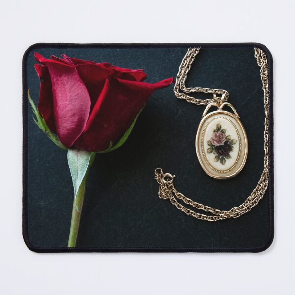 Item preview, Red Rose and Victorian Revival Floral Cameo Necklace designed and sold by RubyDelAngel.