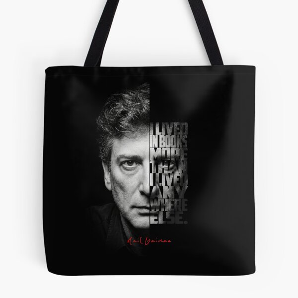 Artikelvorschau, Neil Gaiman Zitatposter mit gespaltenem Gesicht entworfen und verkauft von Enea Kelo.
