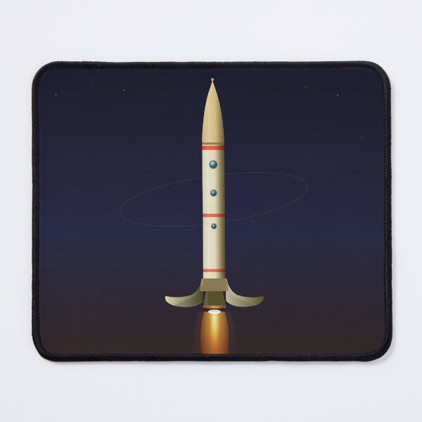 Item preview, Retro Rocket Ship Poster — Mid Century Modern Space Art Minimalist Print designed and sold by IronTideDesigns.