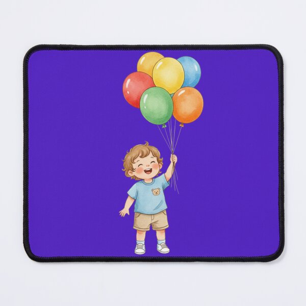 Item preview, Happy Toddler holding colorful balloons designed and sold by TB-73.