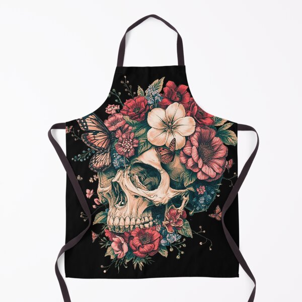 Item preview, Floral Skull with Butterflies T-Shirt – Gothic Botanical Skull Art Design designed and sold by SKULLARTISTRY.