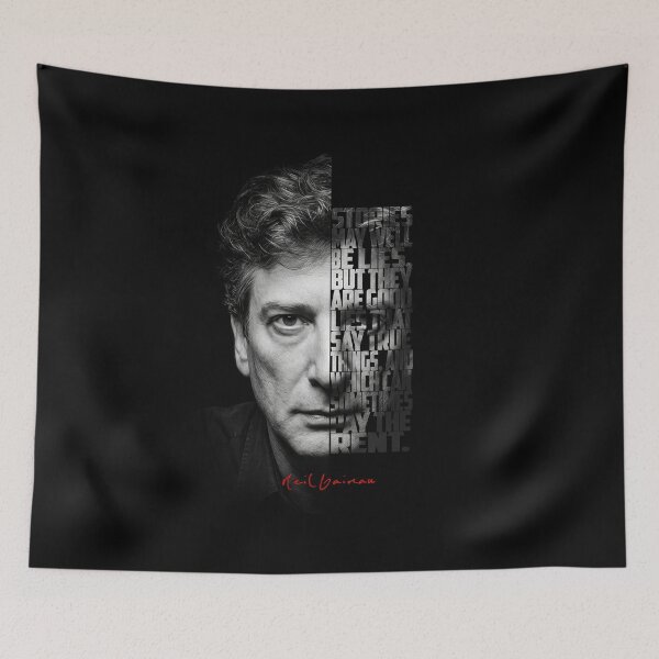 Item preview, Neil Gaiman Split Face Quote Poster designed and sold by Enea Kelo.