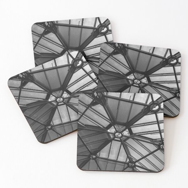 Item preview, Modern Geometric Roof Of A Public Place, Design Featuring Metal Grid and Glass Panels designed and sold by Nmallia.