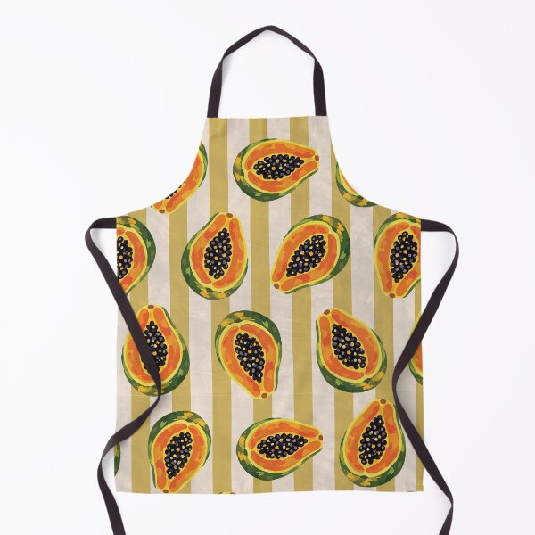 Item preview, Retro Papaya Pattern – Tropical Fruit Striped Summer Aesthetic - gold designed and sold by Brianaidesigns.