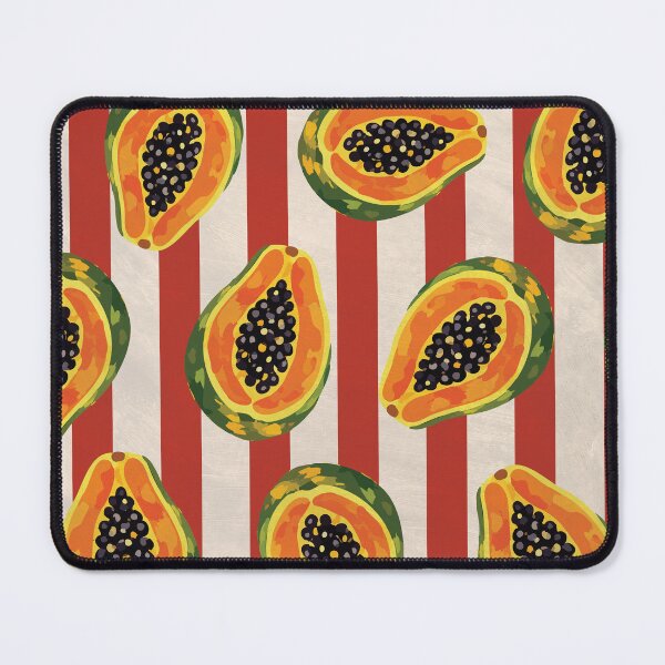 Item preview, Retro Papaya Pattern – Tropical Fruit Striped Summer Aesthetic - Cherry Red designed and sold by Brianaidesigns.