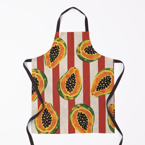 Item preview, Retro Papaya Pattern – Tropical Fruit Striped Summer Aesthetic - Cherry Red designed and sold by Brianaidesigns.