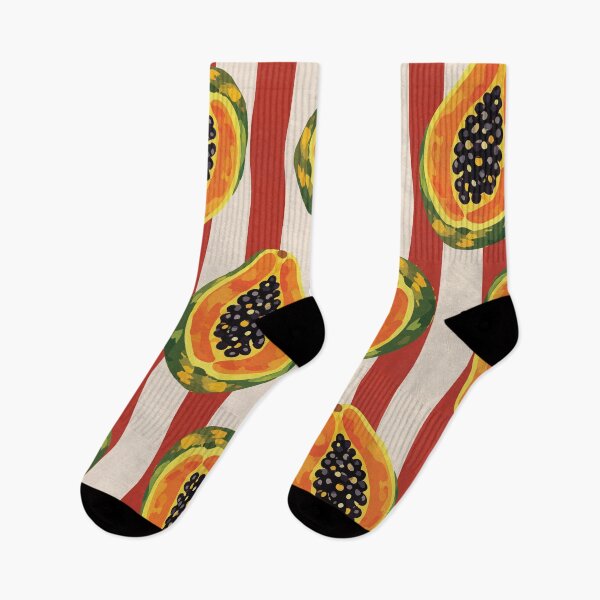 Item preview, Retro Papaya Pattern – Tropical Fruit Striped Summer Aesthetic - Cherry Red designed and sold by Brianaidesigns.