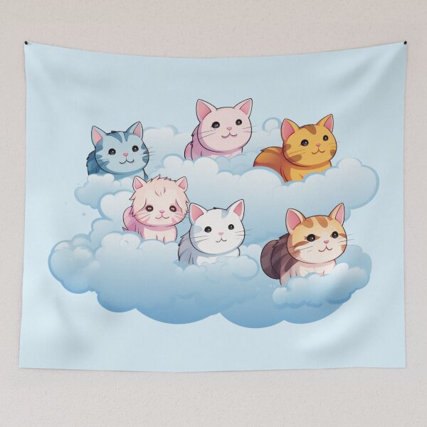 Item preview, Floating Cats designed and sold by bubblyrainbow.