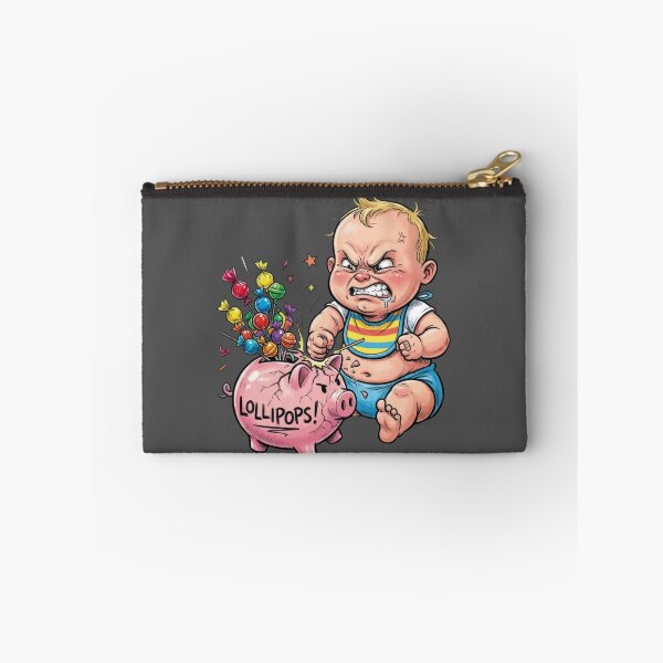 Item preview, A caricature of an angry baby breaking a piggy bank full of lollipops! designed and sold by Alan-David.