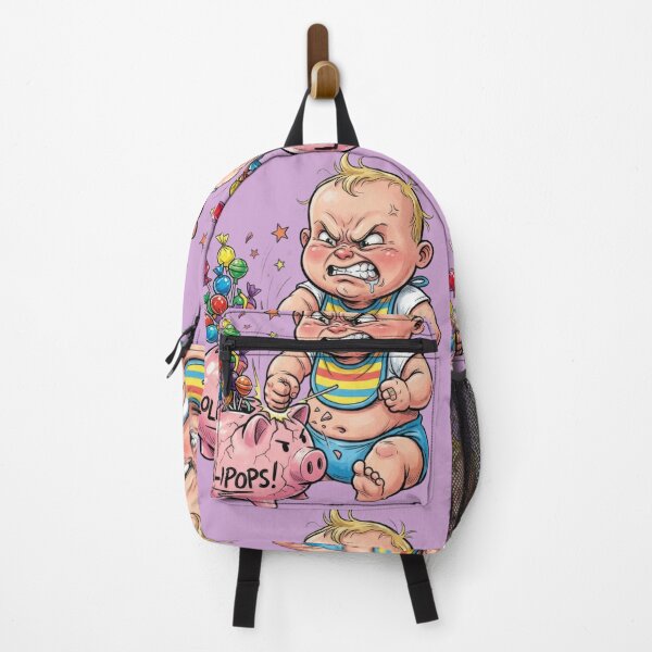 Item preview, A caricature of an angry baby breaking a piggy bank full of lollipops! designed and sold by Alan-David.