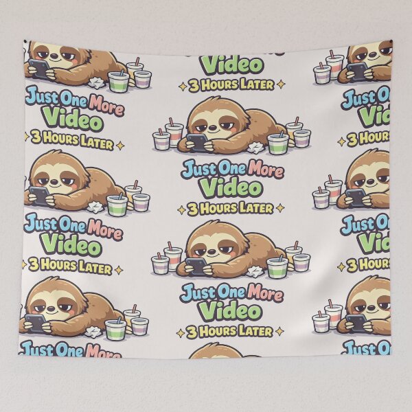 Item preview, Just One More Video Sloth Internet Humor Binge Watching designed and sold by SplashTastic.
