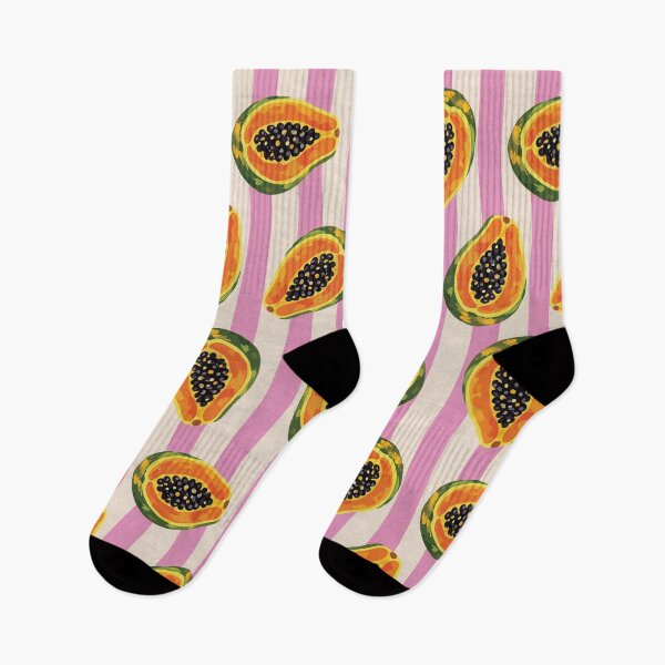 Item preview, Retro Papaya Pattern – Tropical Fruit Striped Summer Aesthetic– Pink designed and sold by Brianaidesigns.