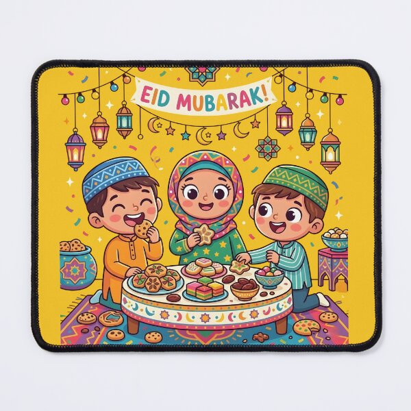 Item preview, Eid Sweets - Cute Muslim Kids Eating Traditional Cookies designed and sold by WowDezign.