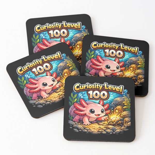 Item preview, Curiosity Level 100 Axolotl Marine Biology Kawaii Animal designed and sold by SplashTastic.