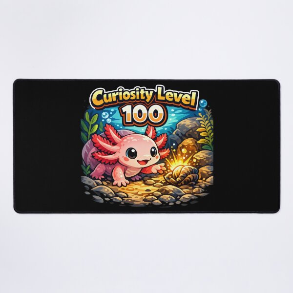 Item preview, Curiosity Level 100 Axolotl Marine Biology Kawaii Animal designed and sold by SplashTastic.