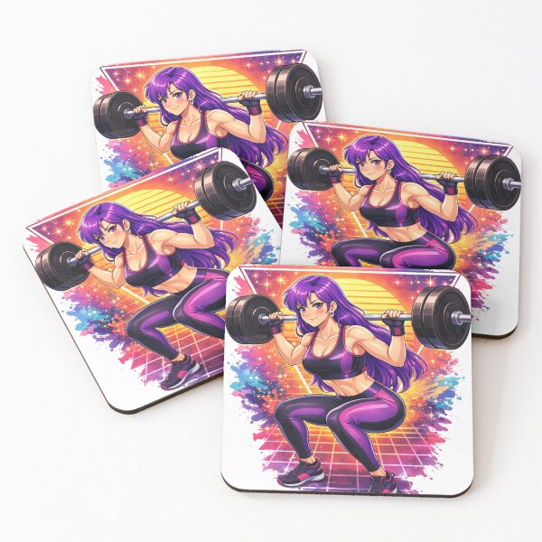 Item preview, Never Quit Power Squat: Retro Anime Workout designed and sold by JonelleTshirts.