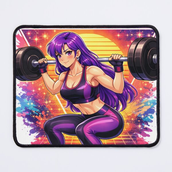 Item preview, Never Quit Power Squat: Retro Anime Workout designed and sold by JonelleTshirts.