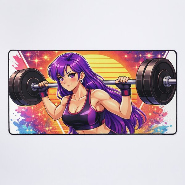 Item preview, Never Quit Power Squat: Retro Anime Workout designed and sold by JonelleTshirts.